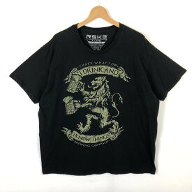 【古着】 RSKE Tシャツ ビールメーカー ブラック系 メンズXL 【中古】 n037502