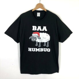 【古着】 Tシャツ プリント ひつじ BAA HUMBUG ブラック系 メンズXL 【中古】 n038450