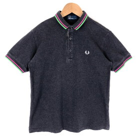 【古着】 FRED PERRY フレッドペリー ポロシャツ 鹿の子素材 グレー系 レディースS 【中古】 n038942