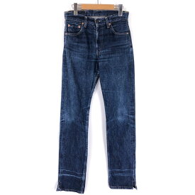 【古着】 Levi's リーバイス 505 デニムパンツ ジップフライ フランス製 ネイビー系 レディースW28 【中古】 n039421