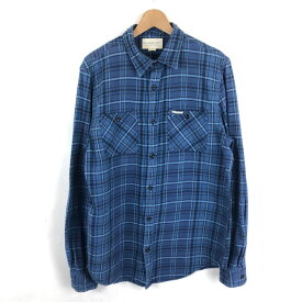 【古着】 DENIM&SUPPLY ラルフローン ネルシャツ チェック柄 ブルー系 メンズL 【中古】 n040092