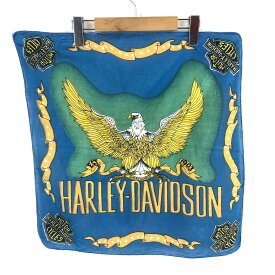 【古着】 Harley-Davidson ハーレーダビッドソン バンダナ イーグル シールドロゴ ヴィンテージ ブルー系 【中古】 n040447