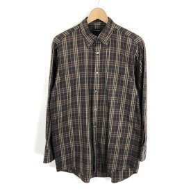 【古着】 BURBERRY バーバリー ロンドン シャツ チェック柄 長袖 ブラウン系 メンズM 【中古】 n041255