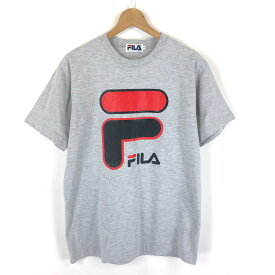 【古着】 FILA フィラ Tシャツ デカロゴ 90年代 グレー系 メンズM 【中古】 n044049
