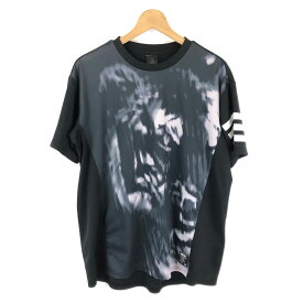 【古着】 adidas アディダス Tシャツ ジャージ素材 トラ？ ブラック系 メンズL 【中古】 n044138