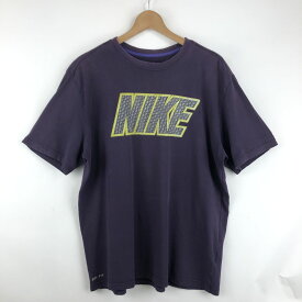 【古着】 NIKE ナイキ Tシャツ ロゴプリント DRI-FIT パープル系 メンズL 【中古】 n044412