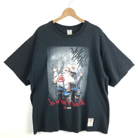 【古着】 ECKO UNLIMITED エコーアンリミテッド Tシャツ ラバープリント 90年代 ブラック系 メンズXL 【中古】 n045365