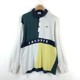 【古着】 LACOSTE ラコステ ポロシャツ カラーブロッキング 天竺素材 刺繍 ワッペン 90年代 長袖 マルチカラー メンズXS以下 【中古】 n046578