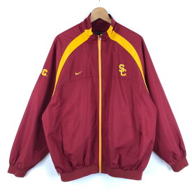 【古着】 NIKE ナイキ ナイロンジャケット カレッジもの USC トロージャンズ teamタグ ワイン系 メンズM 【中古】 n049034