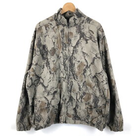 【古着】 WELLS CREEK OUTFITTERS ハンティングジャケット ジップアップ リアルツリーカモ 起毛裏地 ブラウン系 メンズL 【中古】 n050365