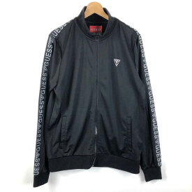 【古着】 Guess ゲス ジャージ トラックジャケット 袖ライン ブラック系 メンズL 【中古】 n050616