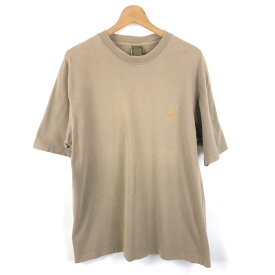 【古着】 Timberland ティンバーランド Tシャツ ワンポイント刺繍 90年代 ブラウン系 メンズL 【中古】 n051147