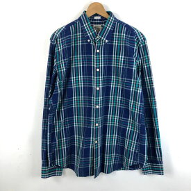 【古着】 J.CREW ジェイクルー シャツ チェック柄 長袖 ブルー系 メンズL 【中古】 n052112