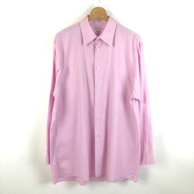 【古着】 Calvin Klein カルバンクライン シャツ 薄手 きれいめ 無地 長袖 ピンク系 メンズXL 【中古】 n052186