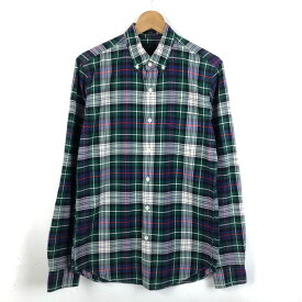 【古着】 J.CREW ジェイクルー シャツ チェック柄 やや厚手 長袖 グリーン系 メンズS 【中古】 n052194