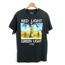【古着】 SQUID GAME Tシャツ RED LIGHT GREEN LIGHT イカゲーム ブラック系 メンズM 【中古】 n052456