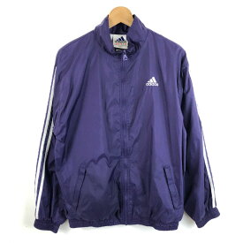 【古着】 adidas アディダス ナイロンジャケット トラックジャケット 90年代 パープル系 レディースXL 【中古】 n052523