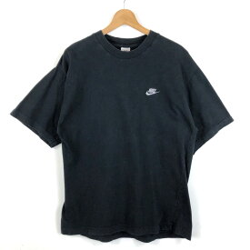 【古着】 NIKE ナイキ Tシャツ ワンポイント 銀タグ トルコ製 90年代 ブラック系 メンズM 【中古】 n053541