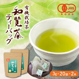 [ お茶 緑茶 ギフト ] 有機栽培茶 知覧茶 ティーバッグ 3g×20袋×2本セット JAS認定 メール便送料無料 [ オーガニック 日本茶 深むし茶 化学 農/薬 不使用 一番茶 産地直送 安心 安全 お歳暮 プレゼント RSL ]