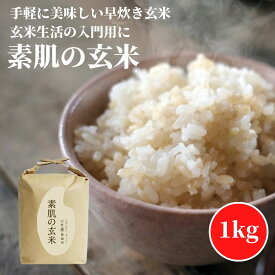 玄米 無洗米 早炊き玄米 新潟 新潟県産 ミルキークイーン 素肌の玄米 1kg 【古町糀製造所 公式】 ブラウンライス お米 米 無洗米 食物繊維 国産 令和7年産