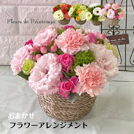花 ギフト フラワーアレンジメントミニ 敬老の日 誕生日 御祝 発表会 記念日 送別会 退職祝 入学祝 かごアレンジ ラウンドタイプ 女性 母 祖母 プレゼント お花 出産祝い 結婚祝 開店祝ギフト カーネーション 選べる4色 おしゃれ 生花 季節の花