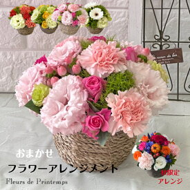 花 ギフト フラワーアレンジメントミニ 敬老の日 誕生日 御祝 発表会 記念日 送別会 退職祝 入学祝 かごアレンジ ラウンドタイプ 女性 母 祖母 プレゼント お花 出産祝い 結婚祝 開店祝ギフト カーネーション 選べるカラー おしゃれ 生花 季節の花