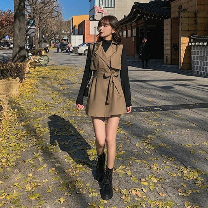 きれいめ レディース ファッション 韓国 ファッション レディース トップス S/M/L/XL 袖の ないトレンチ風ジャケットだから着回しやすい☆おしゃれに着こなせる万能重ね着アイテム♪ ジレ 春 夏 秋 冬 カジュアル トレンチコート風 ロングベスト シンプル Furure きれいめ レディース ファッション 韓国 ファッション レディース トップス S M L XL 袖のないトレンチ風ジャケットだから着回しやすい★おしゃれに着こなせる万能重ね着アイテム♪ ジレ 春 夏 秋 冬 カジュアル トレンチコート風 ロングベスト シンプル