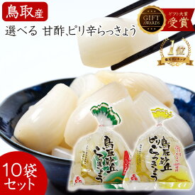 らっきょう 国産 鳥取産 日本ギフト大賞受賞 Mサイズ 1袋(140g)【 選べる10袋 人気 送料無料】甘酢 ちょっと ピリ辛 2016 普通サイズ らっきょう漬 鳥取産 らっきょう漬け らっきょ 漬物 つまみ【ふるさと認証食品】らっきょ らっきょう漬け