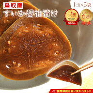 漬物 たまり漬け 鳥取産 すいか醤油漬け(1玉)×5袋 ANA JAL国際線機内食に つけもの 送料無料 国産 漬物 …