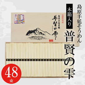 御中元 お中元 送料無料そうめん 木箱 2.4kg 48束 島原手延そうめん 普賢の雫 素麺 非常食 保存食 手延べ 島原手延べ 香典返し 志 弔事 佛事 法要 引出物 法事 忌明け 四十九日 回忌法要 粗供養 供物 お供え お得用 MK-50