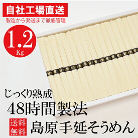 あす楽 送料無料 島原手延べそうめん 1.2kg（24束) そうめん流し 流しそうめん にゅうめん ギフト 素麺 御供 内祝い 内祝 お返し 入学内祝 結婚内祝 出産内祝御礼 御挨拶 御仏前 粗供養 お供 香典返し 法事 忌明 四十九日 JS20