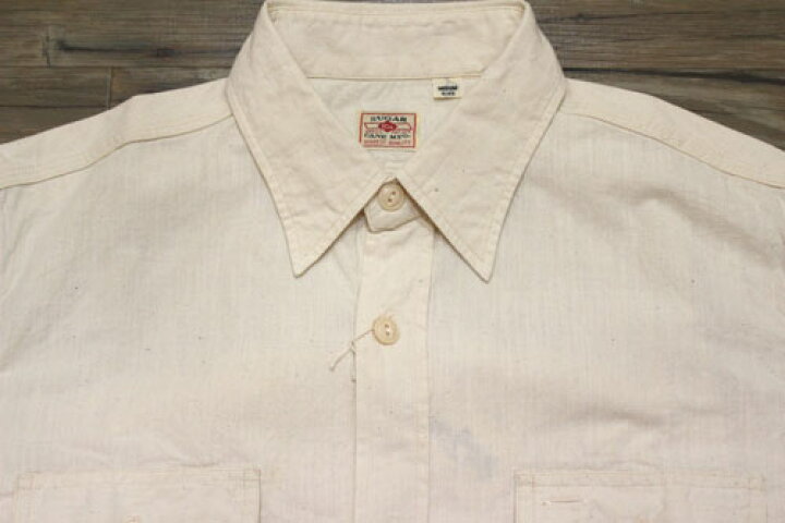 6683円 豪華 シュガーケーン シャンブレーワークシャツ オフホワイト SUGAR CANE SC27851