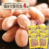 塩ゆで落花生むきみ120g 4袋 送料込 ポスト投函 房の駅 おすすめ 常温保存可能 ゆで落花生 殻なし 千葉県…