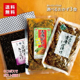 選べるおかず3食セット 送料込ご飯のお供 青唐辛子 味噌 みそ 漬物 おつまみ おにぎり 送料無料 少しのおかず ご飯あれば 喜ぶ 喜ばれる 年配 人気 母の日 父の日 敬老の日