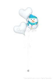 【送料無料】クリスマス バルーン デコレーション パーティー プレゼント バルーンギフト 雪だるま＆ホワイトハートクリスマス スノーマン ハート ふわふわ浮くタイプ