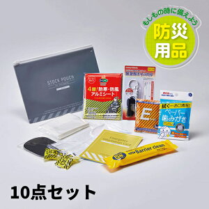 災害常備ポーチ10点(防災グッズ 緊急持ち出し袋 災害 震災 防災準備)【メール便対応】1個まで【お取り寄せ商品】240713