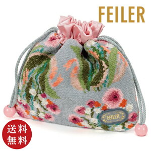 【正規品】FEILER(フェイラー)ポンポネットローズ 巾着(POR232012)グレー (誕生日 母の日 就職祝 プレゼント ギフト 贈り物 )【メール便対応】【お取り寄せ商品】