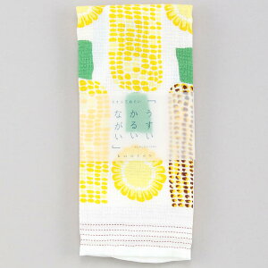 布ごよみ【日本製】コンテックス つぶつぶコーン うすいかるいながい てぬぐいタオル(トウモロコシ とうもろこし 手ぬぐい 片面ガーゼ フェイスタオル ギフト プレゼント 贈り物 誕生日