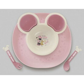 【Disney/ディズニー】ミニーマウス　食べこぼしキャッチプレート　ピンク ベビー食器セット[宅配便配送（メール便とネコポスは不可）]