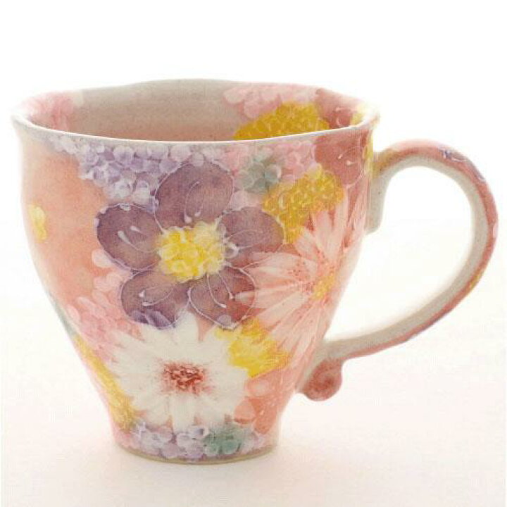 楽天市場】【送料無料】工房ゆずりは 紅彩花間取 マグカップ ピンク 