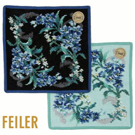 【正規品】 FEILER（フェイラー） エーデルブラウ ハンカチタオル 25cm角 ・ブラック・ペールグリーン【メール便対応】