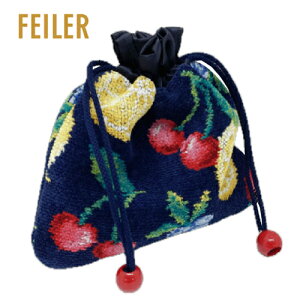 【正規品】FEILER(フェイラー)ラフルッタ 巾着(LFT232003)ネイビー(母の日 誕生日 お祝い ギフト プレゼント 贈り物 化粧ポーチ 小物入れ バッグインバッグ)【送料無料】【メール便対応