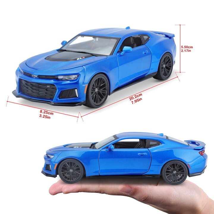 楽天市場】ミニカー 1/24 Maisto シボレー カマロ ZL1 2017 ブルー 