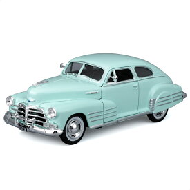 ミニカー 1/24 Maisto シボレー フリートライン エアロセダン 1948 ライトグリーン ／ ダイキャスト ダイカスト モデルカー 完成品 マイスト コレクション インテリア プレゼント スケールモデル ディスプレイ