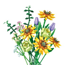 PANLOS BROCK（パンロスブロック） 花束ブロック ひまわり 881pcs ／ ブロック 互換 互換 互換性 類似 共通 共有 お花屋 ショップ フラワーアレンジメント インテリア LEGO レゴ テクニック クリエイター ブロック ランキング おすすめ 人気 知育玩具 花