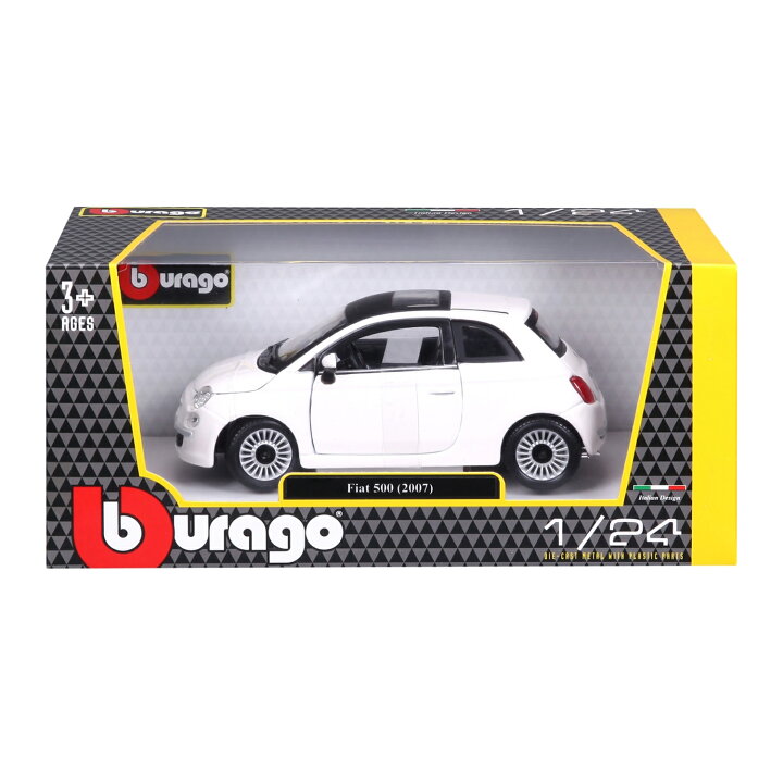 楽天市場】Bburago（ブラーゴ） 1/24 フィアット 500 2007 ホワイト 