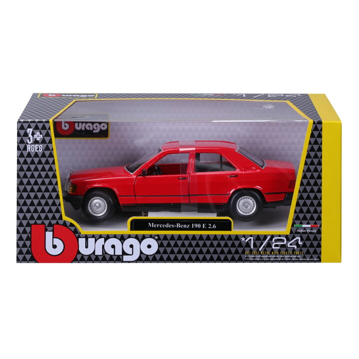 楽天市場】ミニカー 1/25 Bburago メルセデスベンツ 190E 2.6 レッド 