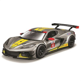 ミニカー 1/24 Bburago シボレー コルベット C8.R #4 2020 シルバー ／ ダイキャスト ダイカスト モデルカー 完成品 ブラーゴ ブラゴ ブラゴー コレクション インテリア プレゼント スケールモデル ディスプレイ