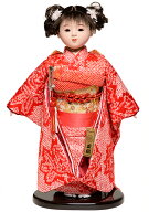 【ひな人形】【市松人形】市松人形10号市松人形：正絹総絞衣装：敏光作：敏光作【木目込市松人形】【浮世…