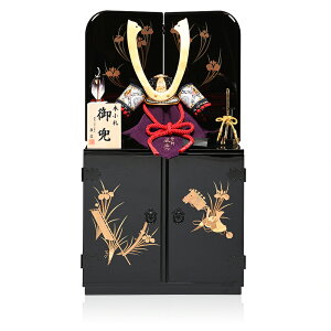 【コンパクト収納兜】長鍬形兜四分の一和紙小札正絹糸威:会津蒔絵収納飾【小島辰広作】【コンパクト収納兜】【武将兜】